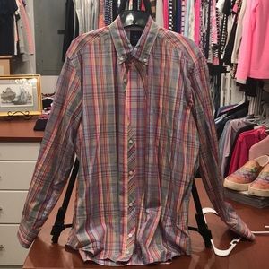 Tailor Bird Dress Shirt. Pink Strip. Large. Like new